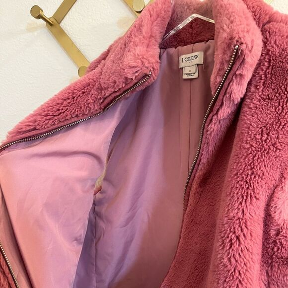 J Crew Pink Faux Fur Vest Guava Berry Small - Picture 9 of 11